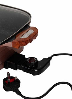 Generic Multifunction Electric Cooker with Glass Lid and Wooden Handle 8L - Large Non-Stick Electric Cooking Pan for Frying, Boiling, Steaming, and Stir-Frying, Energy-Efficient Cooker Bowl  - Image 3