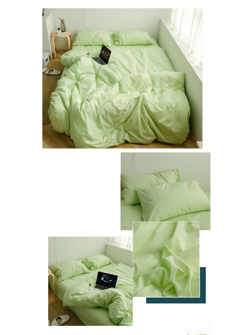 عام 4 قطعة القطن الخالص لون الحد الأدنى من نمط مجموعة مريحة اضافية كبيرة 220x240cm - Image 2