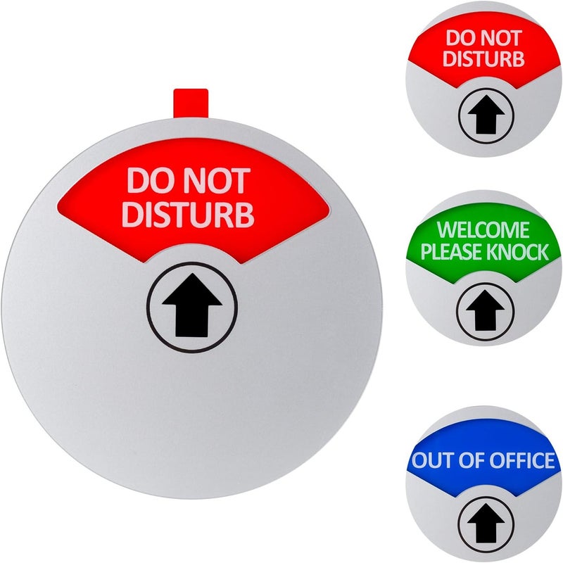 Kichwit Privacy  Office Sign  Do Not Disturb Out of Office Welcome Please Knock  5 Inch Silver - Image 4