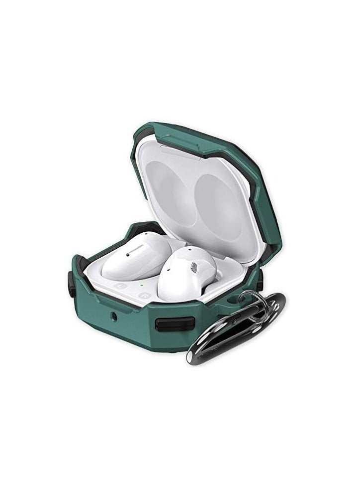 ELMO3EZZ Samsung Galaxy Buds Pro/Galaxy Buds Live/Galaxy Buds 2 Case, Hard PC Shockproof Cover with Keychain (Green) 