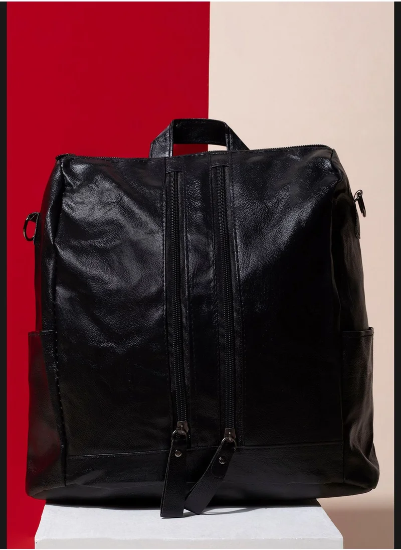 Haute Sauce Solid Push Lock Backpack with Buckle detail