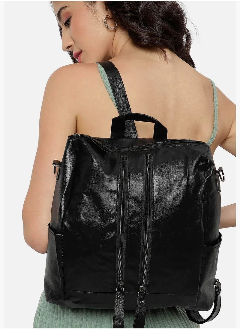 Haute Sauce Solid Push Lock Backpack with Buckle detail