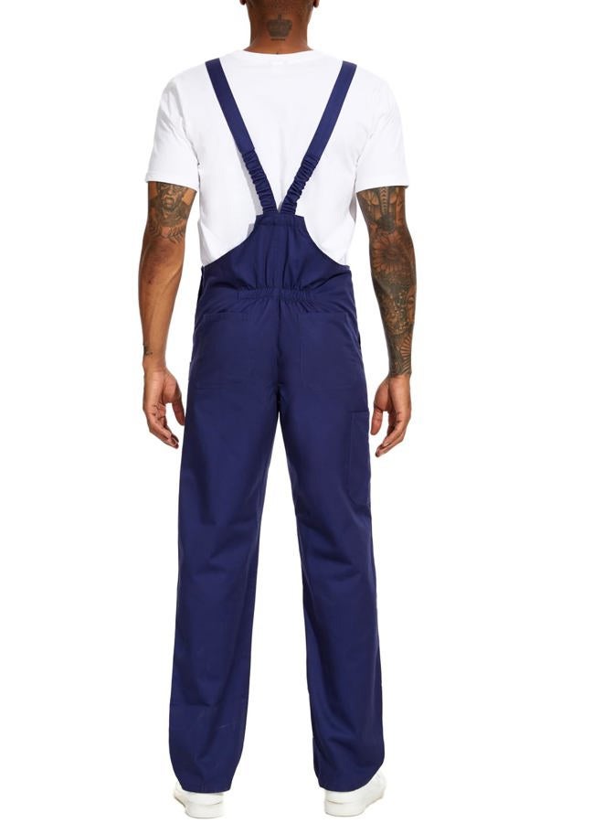 WORK IDEA Men's Bib Overalls Workwear Fashion Lightweight Jumpsuit with Pockets, Navy, L - Image 2