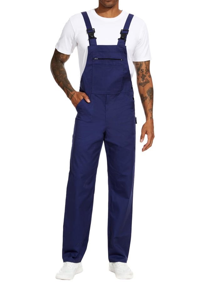 WORK IDEA Men's Bib Overalls Workwear Fashion Lightweight Jumpsuit with Pockets, Navy, L - Image 1