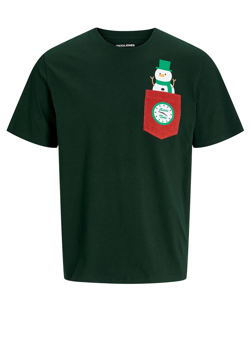 JACK & JONES Christmas Graphic Crew Neck T-Shirt