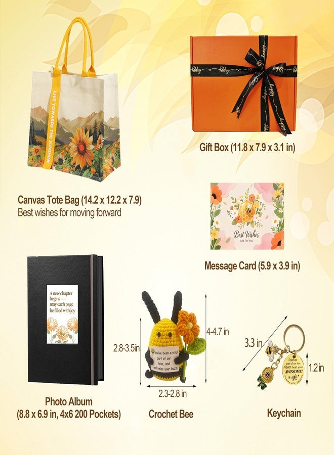Lowealuk Happy Retirement Gifts for Woman, Coworker Leaving Gift Box with Tote Bag, 200-Photo Album, Crochet Bee & Keychain, Going Away Goodbye Farewell Gift for Coworkers Employee Colleague Neighbors - Image 2