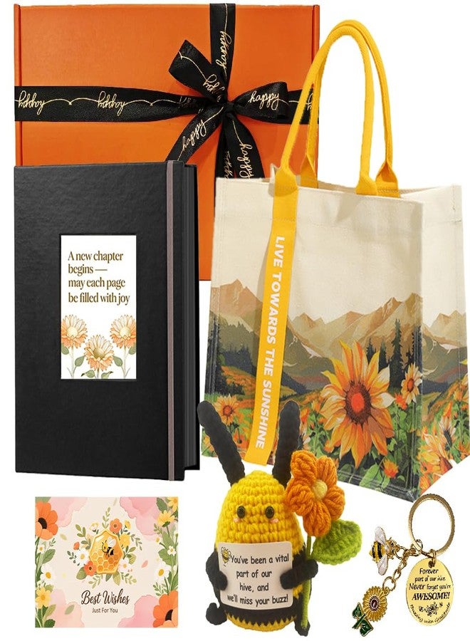 Lowealuk Happy Retirement Gifts for Woman, Coworker Leaving Gift Box with Tote Bag, 200-Photo Album, Crochet Bee & Keychain, Going Away Goodbye Farewell Gift for Coworkers Employee Colleague Neighbors - Image 1