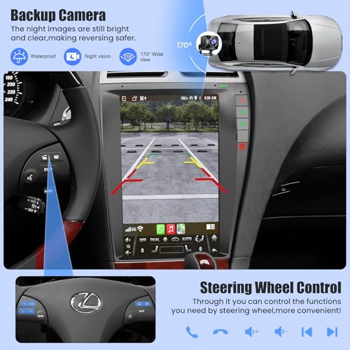 electrosmart GPS for Lexus ES350 Radio Upgrade 2006-2011, Android 14Stereo Replacement,IPS Touch Screen 1280 * 800,8-core CPU,2G RAM 32G ROM,Build in Wireless carplay,Android Auto, FM/AM,Mirrorlink,Reverse Camera - Image 5