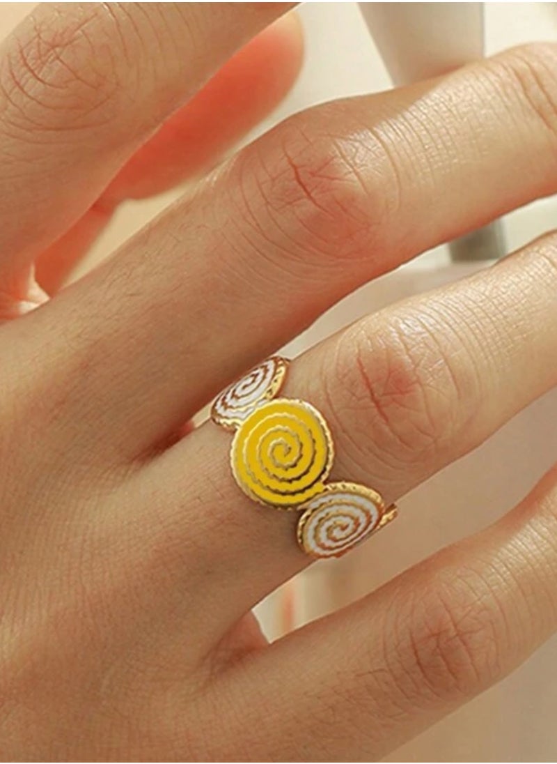 sixtyfour Elegant Stainless Steel Ring For Women One Size 