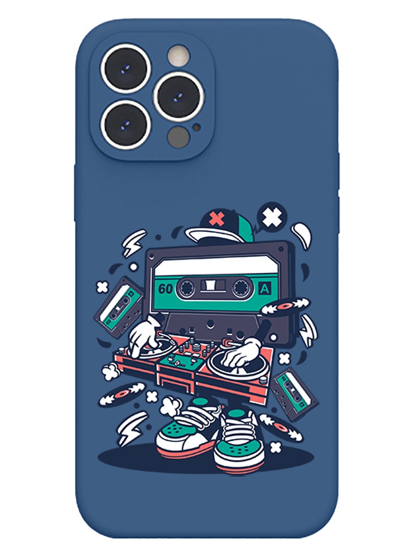 Theodor Protective Slim Fit Case Liquid Silicone Cover with Full Body Protection Anti-Scratch Shockproof Case For iPhone 14 Pro Max Blue  - Cat and dog friendship - Image 1