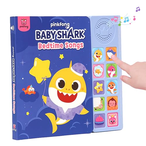 Pinkfong Baby Shark Bedtime Songs 10 Button Sound Book Childrens Musical Sound Book Interactive Learning Book for Toddlers 13 Educational Storybook Baby Shark Gift for Kids - Image 1