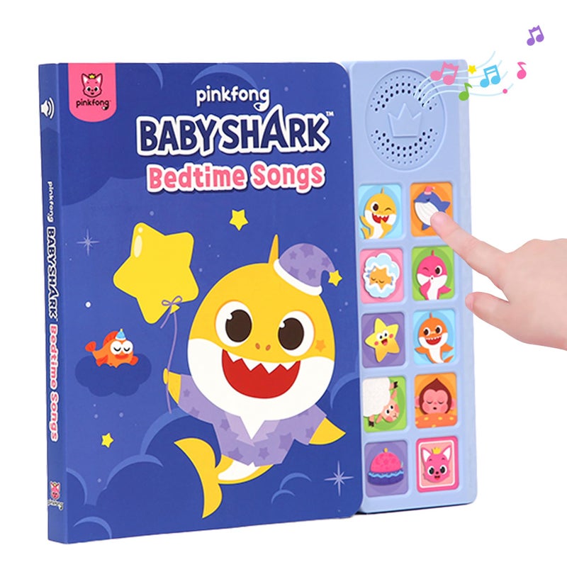 Pinkfong Baby Shark Bedtime Songs 10 Button Sound Book Childrens Musical Sound Book Interactive Learning Book for Toddlers 13 Educational Storybook Baby Shark Gift for Kids - Image 3