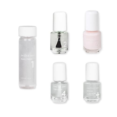 Dazzle Dry Mini Kit 4 Step System - Raspberry Crème - Light raspberry milkshake. Full coverage cream. (5 Piece Kit / 5 Manicures) - Image 1