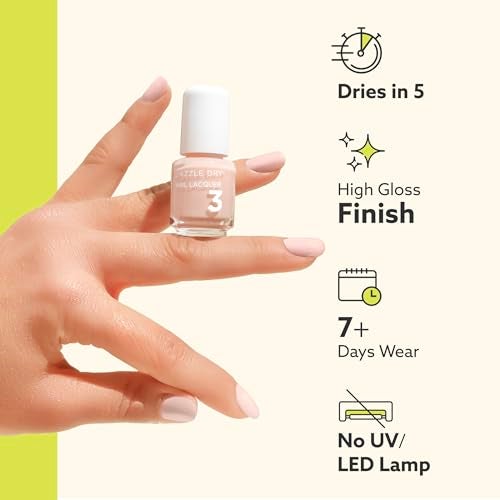 Dazzle Dry Mini Kit 4 Step System - Raspberry Crème - Light raspberry milkshake. Full coverage cream. (5 Piece Kit / 5 Manicures) - Image 5