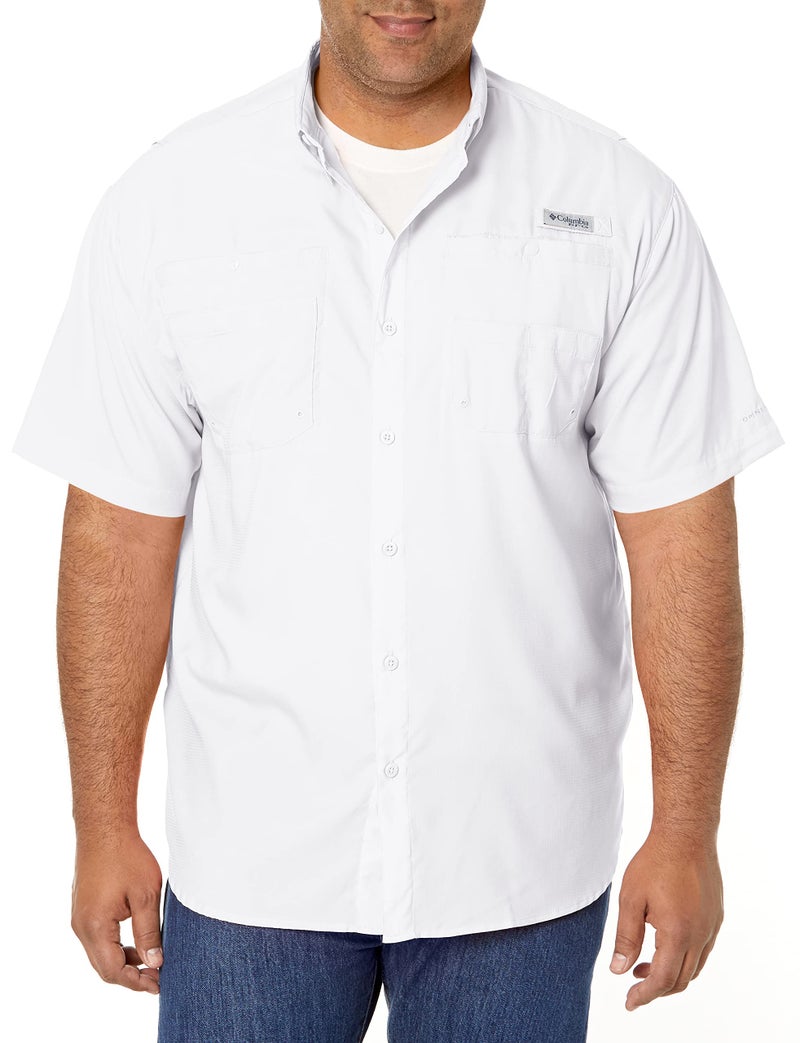 Columbia Men's Big and Tall Tamiami II SS Shirt, White, Large - Image 1