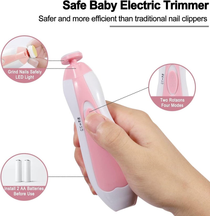 Primwand Electric Baby Nail Trimmer with Light Safe Gentle Nail Care Kit for Newborns Infants Toddlers Adults 6 Grinding Pads MultiColor - Image 3