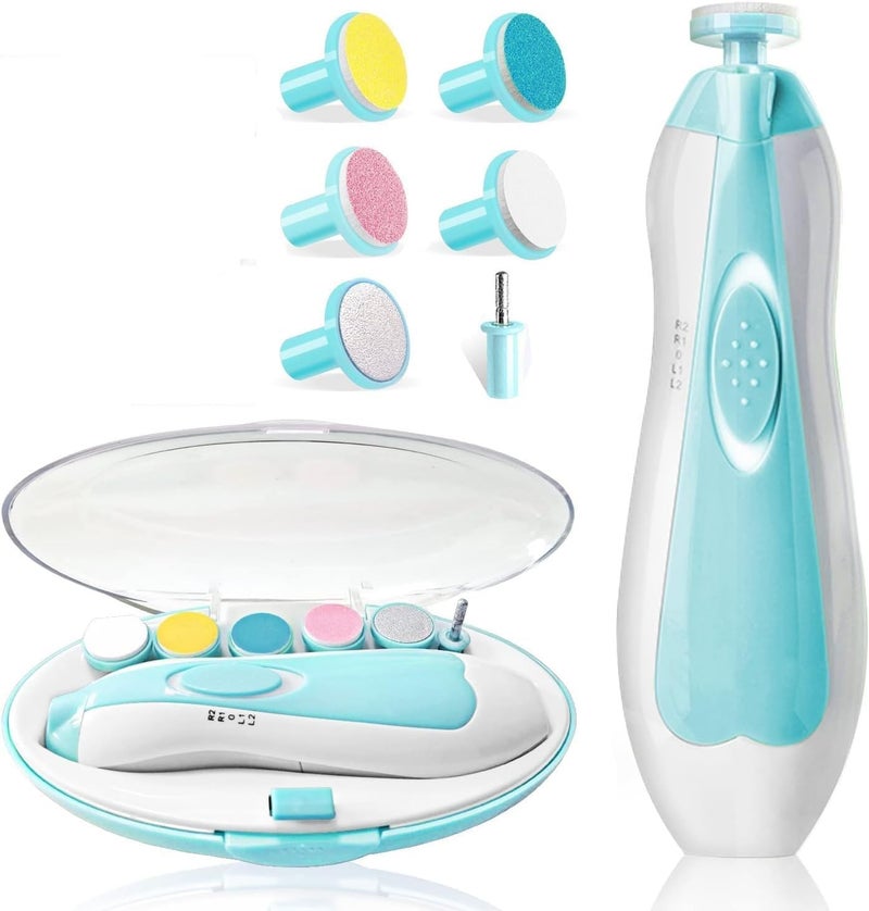 Primwand Electric Baby Nail Trimmer with Light Safe Gentle Nail Care Kit for Newborns Infants Toddlers Adults 6 Grinding Pads MultiColor - Image 1