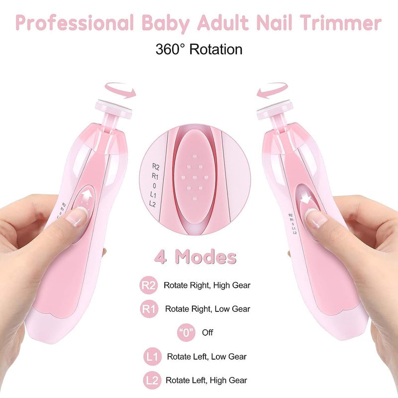 Primwand Electric Baby Nail Trimmer with Light Safe Gentle Nail Care Kit for Newborns Infants Toddlers Adults 6 Grinding Pads MultiColor - Image 5