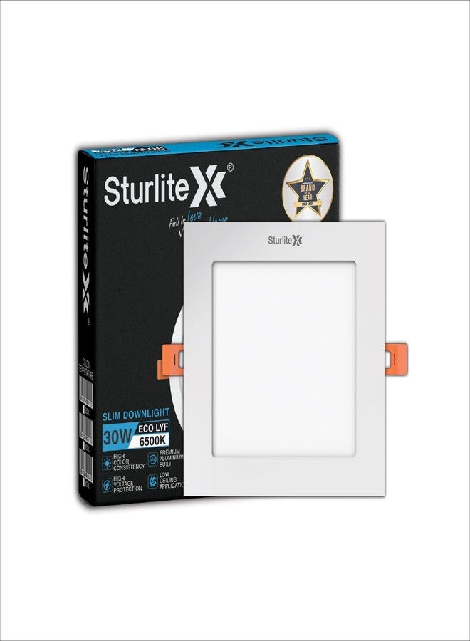 Sturlite مصباح ستورلايت إيكو LYF LED مربع الشكل بقوة 30 واط | درجة حرارة اللون أبيض بارد 6500 كلفن | 2250 لومن بتقنية CRI لأنواع الأسقف والغرف المختلفة - (عبوة من قطعة واحدة) - Image 1