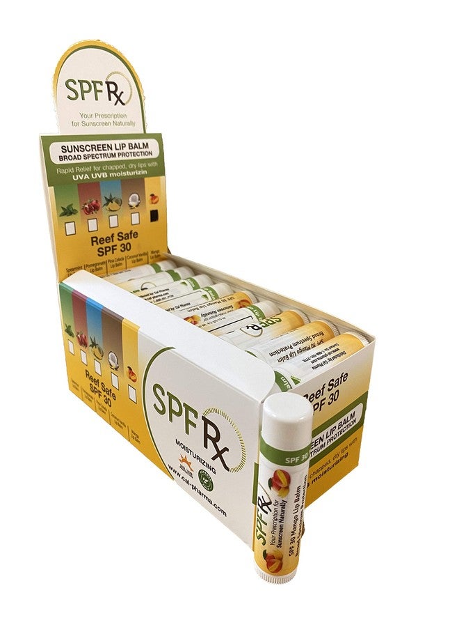 SPF Rx, SPF 30 Mango Sunscreen Lip Balm Broad Spectrum Protection, Rapid Relief for Dry Chapped Lips, Superior Protection Against UVA & UVB Rays - 0.15 oz, (36 Pack - Image 1
