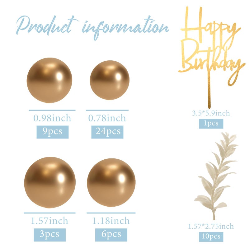 MIAHART Ball Cake Toppers Boho Grass Cake Topper Ball Cake Insert Decoration for Birthday Wedding Baby Shower Party Decorations Boho Themed Party Supplies (Gold) - Image 2