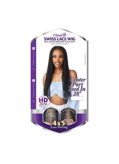 Sensationnel Cloud9 4X5 Braided Wig Hand Tied Swiss Lace Braided Wig With Large Lace Parting Area Cloud 9 Center Part Feed In 28 Inch(613)  - Image 4