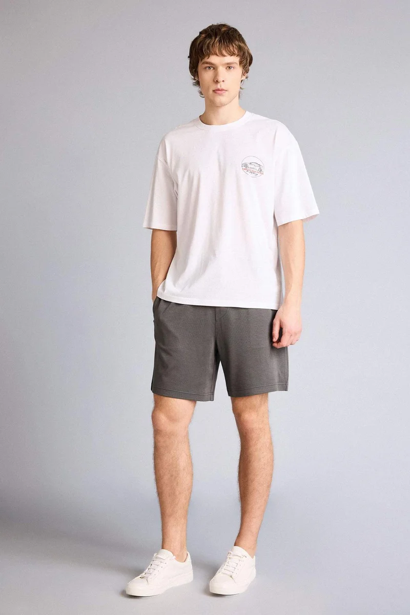 ديفاكتو Boxy Fit Printed Short Sleeve T-Shirt