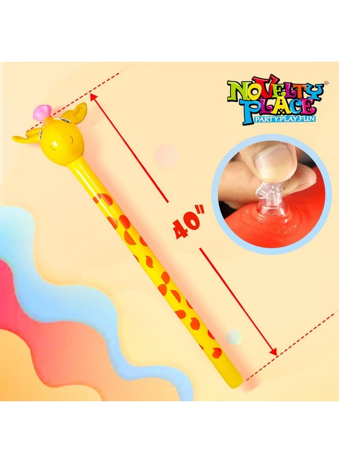 Novelty Place 6 Pcs Inflatable Animals Stick with Sound - Jungle Safari Animal Balloons Stick Blow Up Toys for Kids Animal Theme Birthday Party Favors and Decorations - Image 3