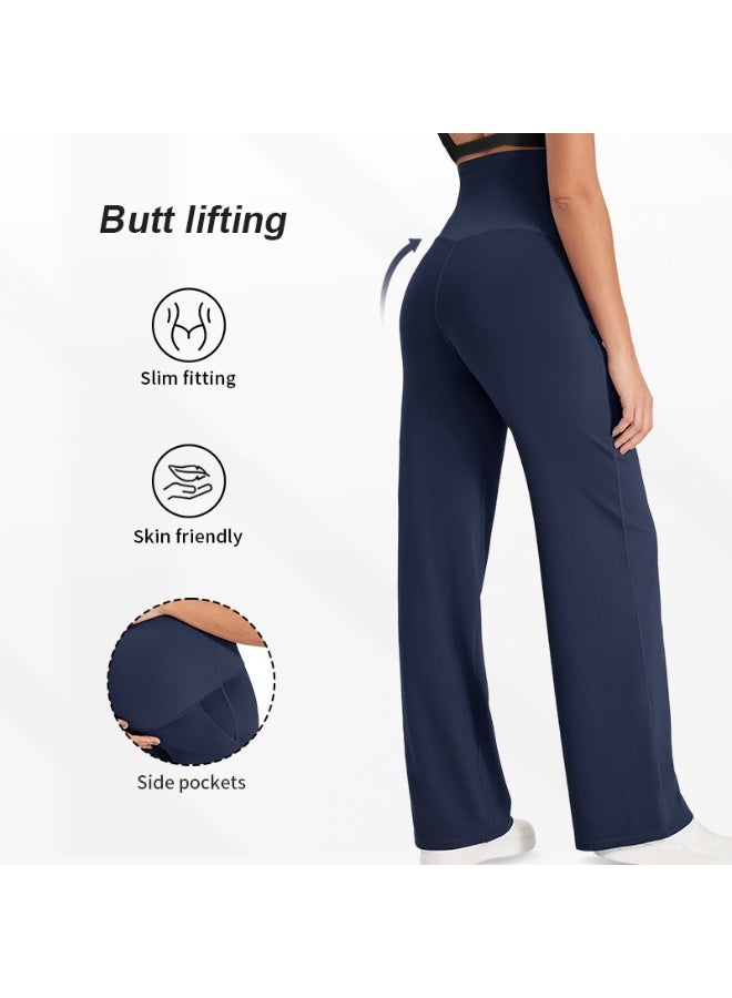 Women's High-waisted, High-elasticity, Straight-leg Maternity Pants That Support the Belly; Suitable for Casual Wear As Outerwear; Breathable and Does not Constrict the Belly. - Image 3