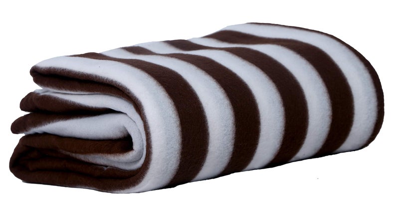 Goyal's Polar Fleece 250TC Single Bed Stripes Blanket - Brown - Image 2