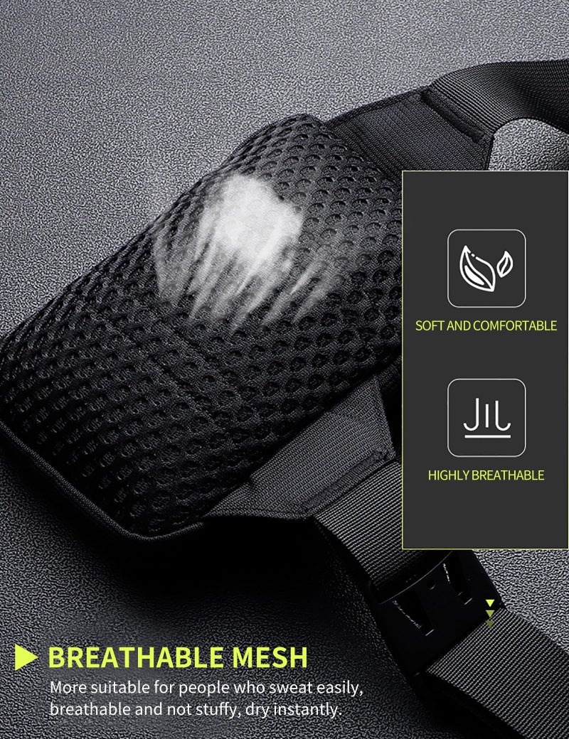 Peicees Peciees Mini Anti Theft Crossbody Sling Bag Small Chest Bag Dual Pocket Water Resistant Fanny Pack Running Phone Holder for Men Women Workout Travelling, 2 Sizes, Small Black - Image 5