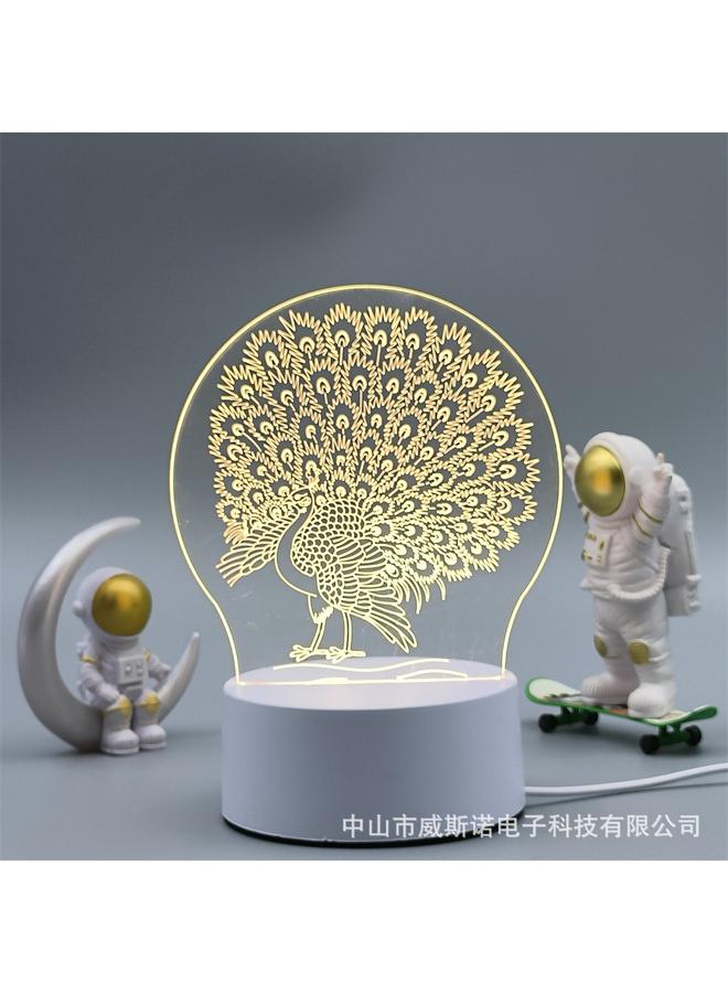 الأزرق جي دبليو إضاءة ليلية إبداعية ، ضوء طاولة أوكريليك ، ضوء حماية العين ، ضوء الغلاف الجوي ، هدية عيد ميلاد ، ضوء الليل ، زخارف سطح المكتب - Image 1