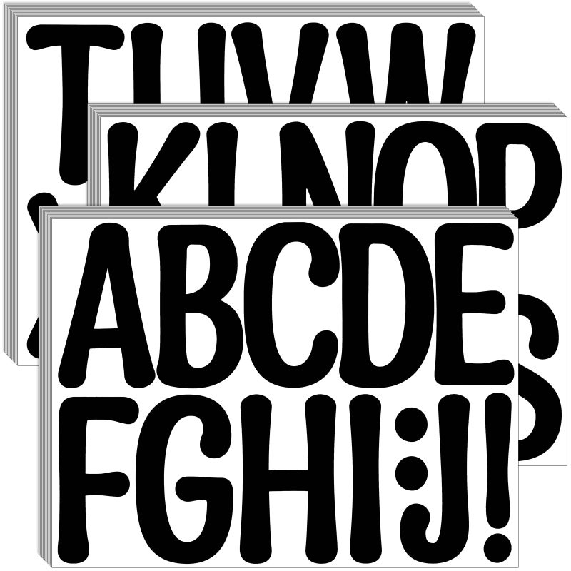 Bemeol 30 Sheets Large Letter Stickers 4 Inch Alphabet Letter Stickers Self Adhesive Sticker Letters for Bulletin Boards Classroom Home Decor(Black) - Image 1