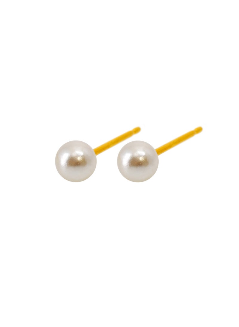 Caflon Fashion Sense Gold Plated Pearl Earring| 4Mm