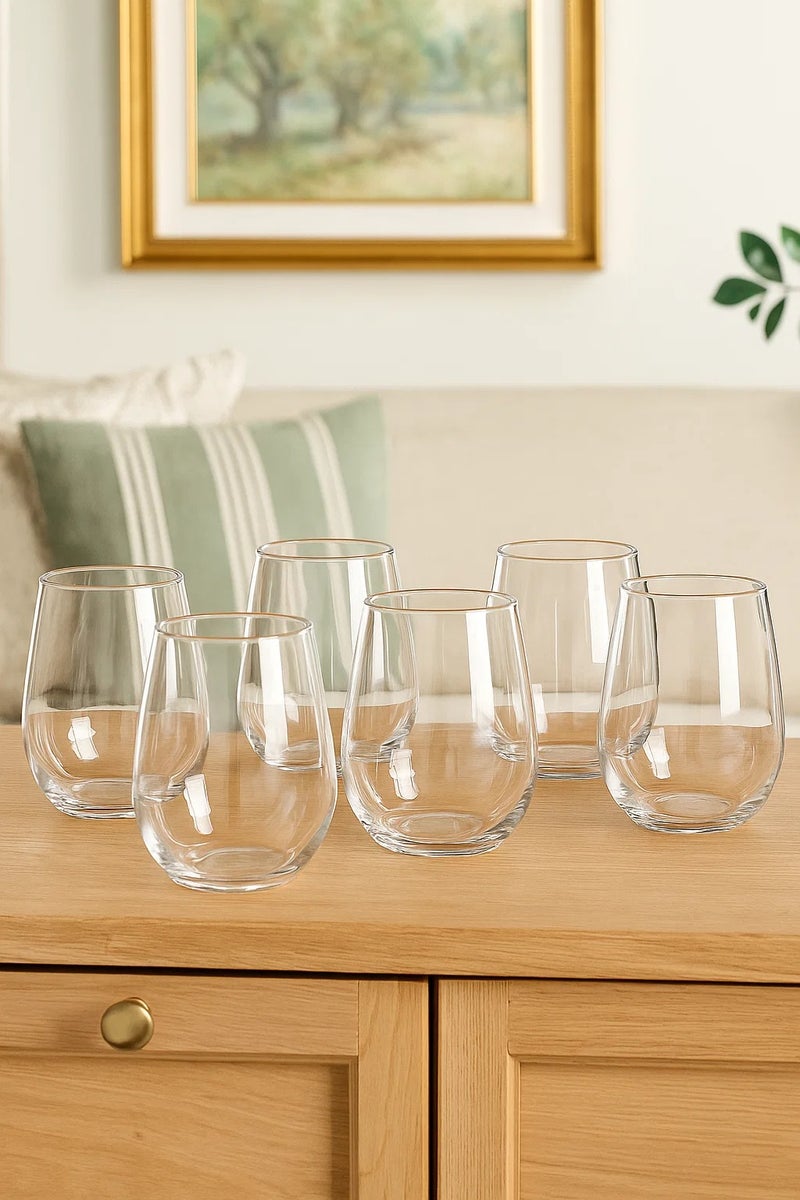 LOFT Glass Water Cup Set of 6 Clear ,D8XH10.3CMS-154792 - Image 1