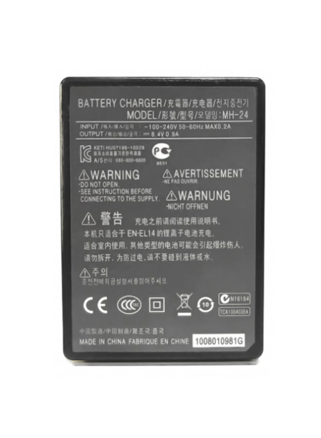 شاحن كاميرا رقمية Mh-24 لكاميرا نيكون D5100 D3400 D5300 D5500 D5600 En-el14-اللون: شاحن + سلك طاقة أسترالي (AU) - Image 2