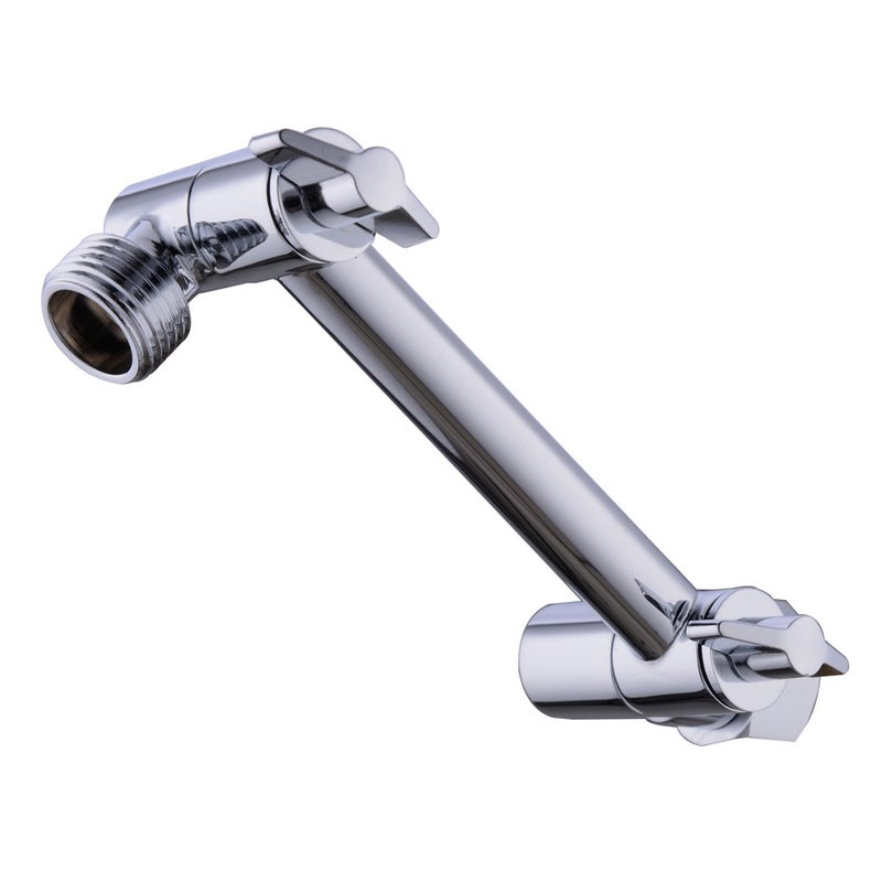 TRUSTMI 4 Inch Brass Shower Arm Extension Shower Head Combo Adjustable Height Arm Mount Chrome