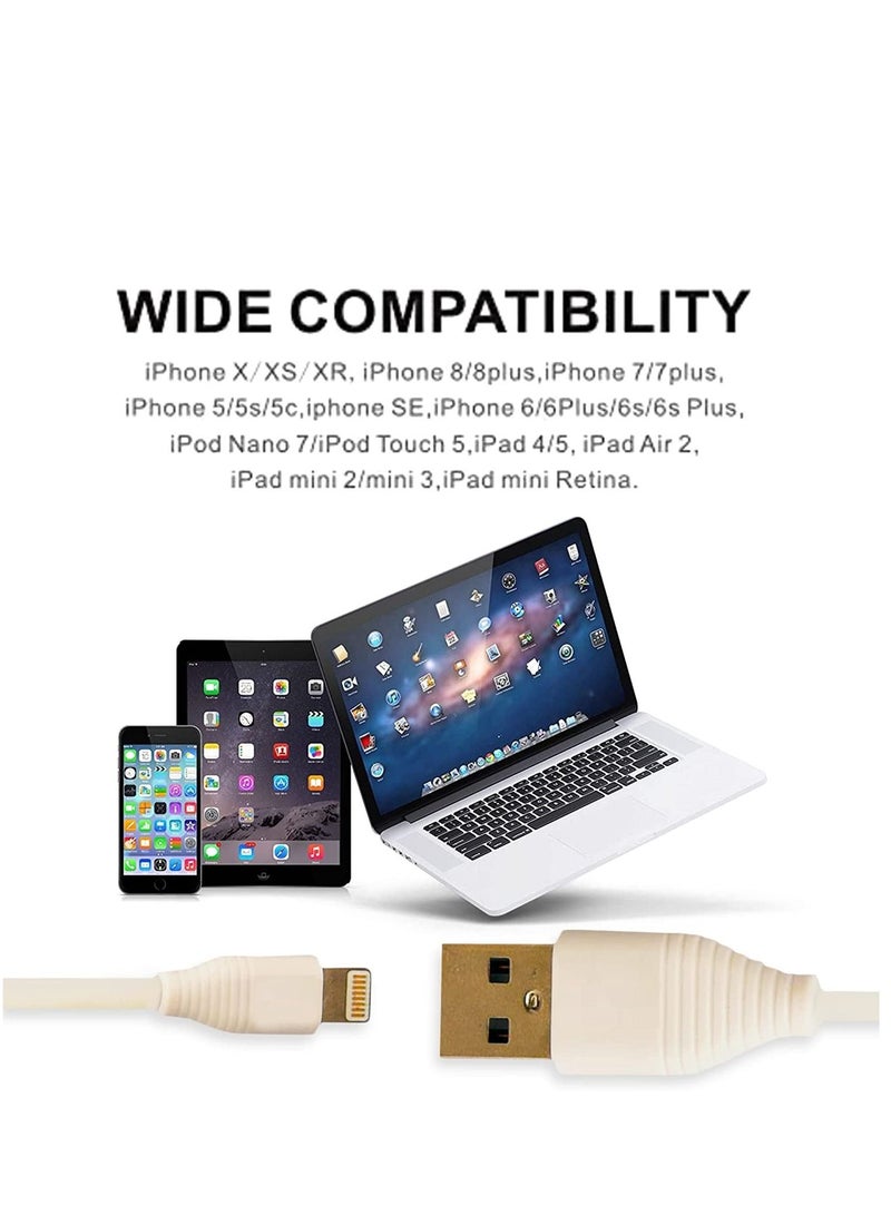 Ntech Lightning to USB Cable for iPhone iPad  Charging Cable Braided Lightning Cable 3 meter white - Image 4