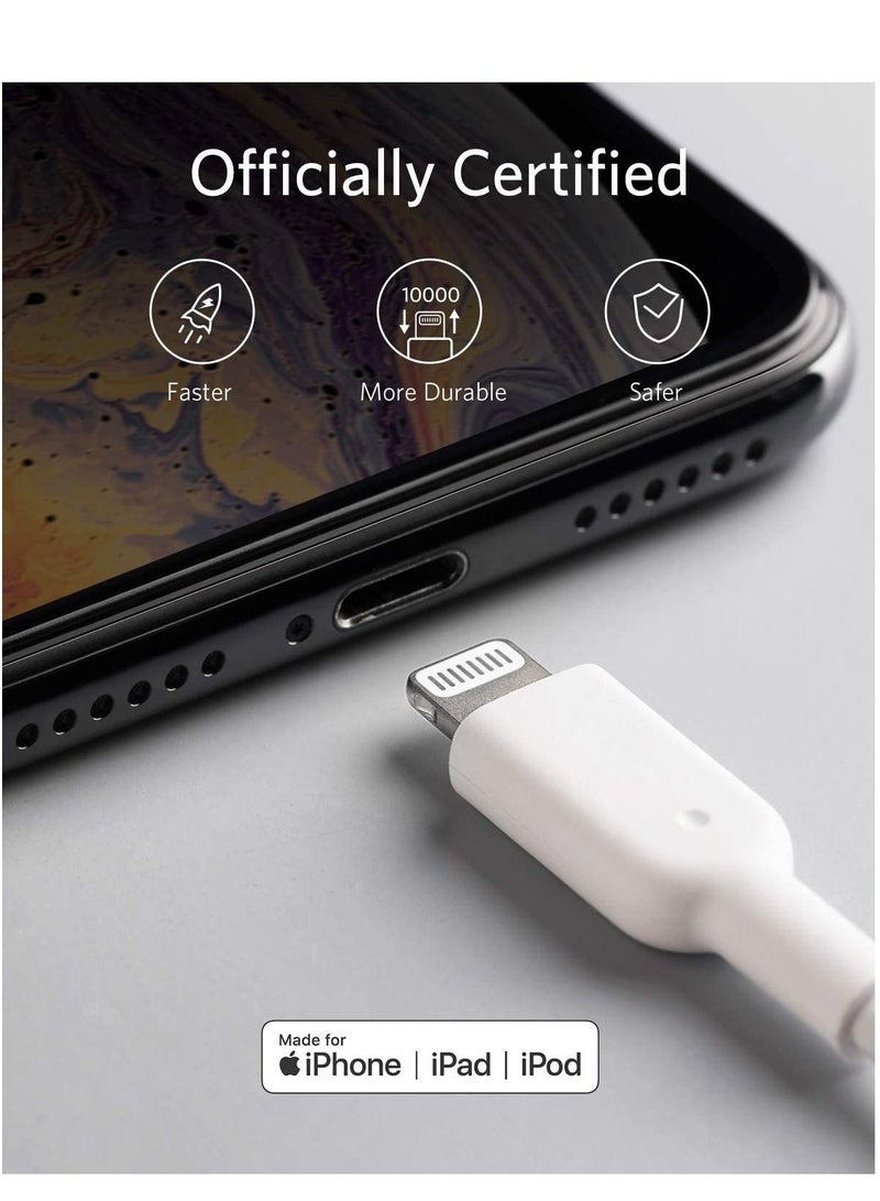 Ntech Lightning to USB Cable for iPhone iPad  Charging Cable Braided Lightning Cable 3 meter white - Image 3