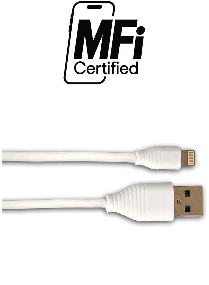 Ntech Lightning to USB Cable for iPhone iPad  Charging Cable Braided Lightning Cable 3 meter white - Image 1