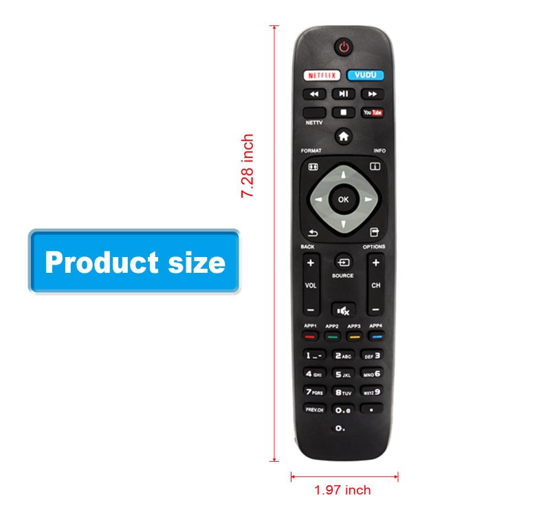 AULCMEET NH500UP New Replaced Remote Control Compatible with PHILIPS TV 55PFL5601/F7 55PFL5901 55PFL5901/F7 55PFL6900 55PFL6900/F7 65PFL8900 65PFL8900/F7 50PFL5601 50PFL5601/F7 50PFL5901 50PFL5901/F7 55PFL5601 - Image 4