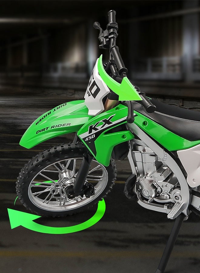 هالامودو 1:12 نموذج سبائك الدراجات الجبلية مع المنصات، نموذج دراجة سبائك محاكاة، التصميم المتحرك للعجلة الأمامية، دراجة تنافسية متطرف عبر البلاد، لعبة دراجة مهنية، مجموعة زخرفة دراجة سبائك، هدية مثالية للأطفال الأولاد الفتيات، معدات الحفلة لعرض ذكرى المجموعة، أخضر، 17*7*10 سم - Image 5