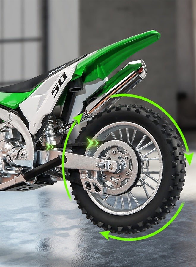 هالامودو 1:12 نموذج سبائك الدراجات الجبلية مع المنصات، نموذج دراجة سبائك محاكاة، التصميم المتحرك للعجلة الأمامية، دراجة تنافسية متطرف عبر البلاد، لعبة دراجة مهنية، مجموعة زخرفة دراجة سبائك، هدية مثالية للأطفال الأولاد الفتيات، معدات الحفلة لعرض ذكرى المجموعة، أخضر، 17*7*10 سم - Image 4