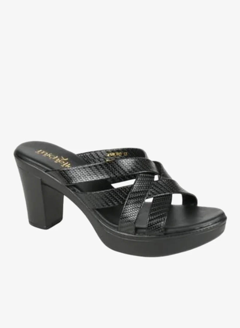 Michelle Morgan 092-2894 Michelle Morgan Ladies Block Heel Sandals 414RJ868 Black