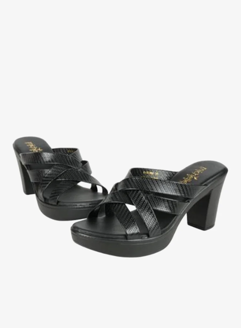 Michelle Morgan Black 092-2894 Michelle Morgan Ladies Block Heel Sandals 414RJ868 Black for Women | Best Price UAE