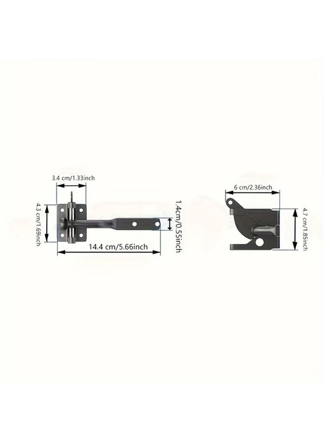 Automatic Gravity Self Locking Latch For Wooden Fence Gate Durable Steel Black 1pc - Image 5