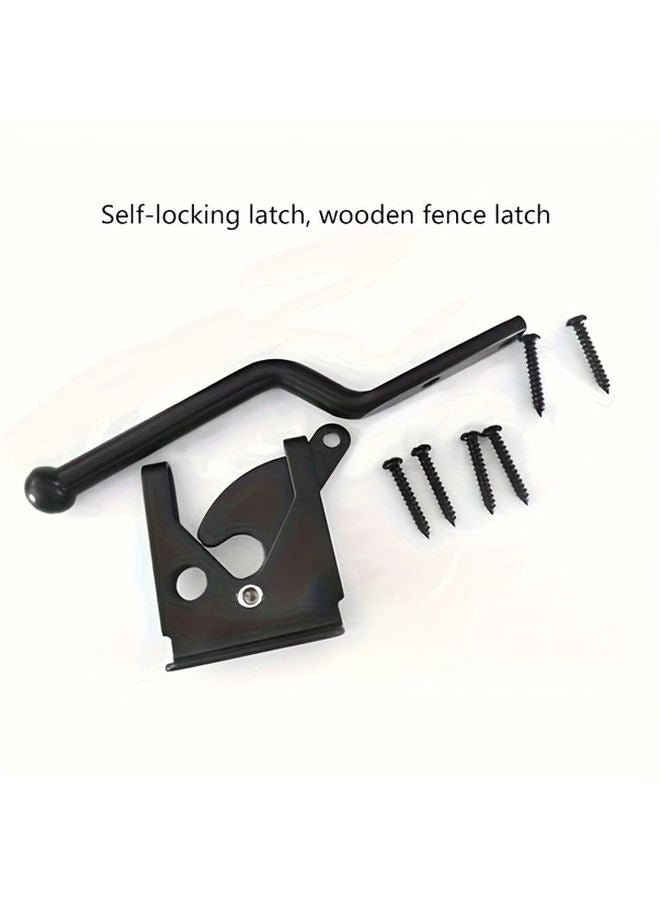 Automatic Gravity Self Locking Latch For Wooden Fence Gate Durable Steel Black 1pc - Image 3