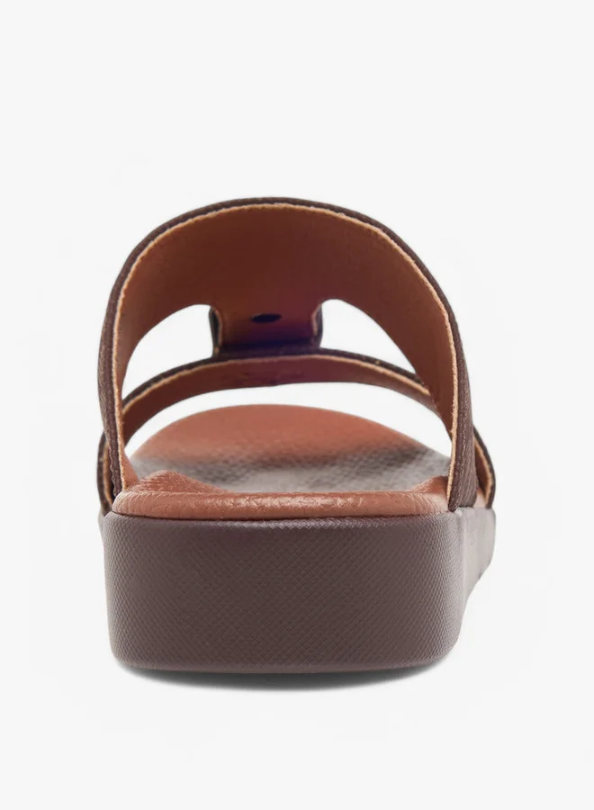 LBL by Shoexpress Textured Slip-On Arabic Sandals with Accent Detail