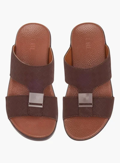 LBL by Shoexpress Textured Slip-On Arabic Sandals with Accent Detail