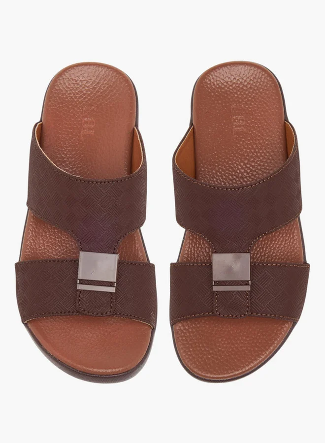 LBL by Shoexpress Textured Slip-On Arabic Sandals with Accent Detail
